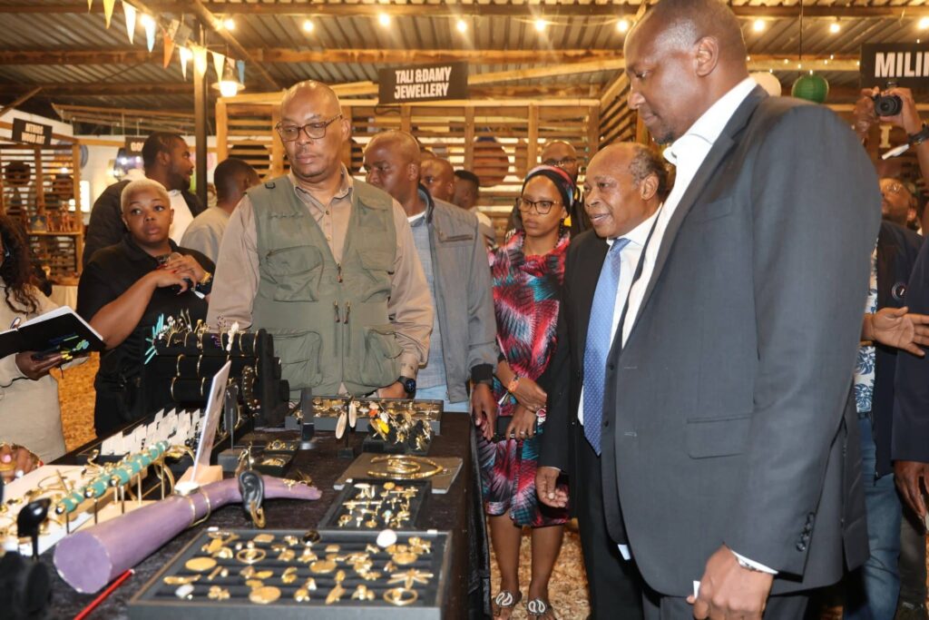 Prime Minister Russell Dlamini tours the festival's marketplace, taking in the array of vendors and exhibitors that reflect the creative and commercial energy the MTN Bushfire Festival generates across multiple sectors of the economy. | Photo: Eswatini Government