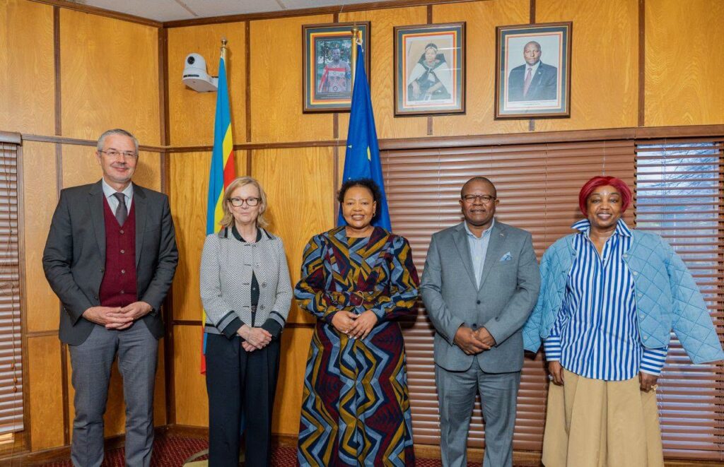 Minister of Commerce, Industry and Trade Manqoba Khumalo, Minister of Information, Communications and Technology Savannah Maziya and EU Managing Director for Africa Ms Patricia Llombart Cussac pictured during their separate engagements in Mbabane on Friday, June 20, 2026. Picture: Government of Eswatini
