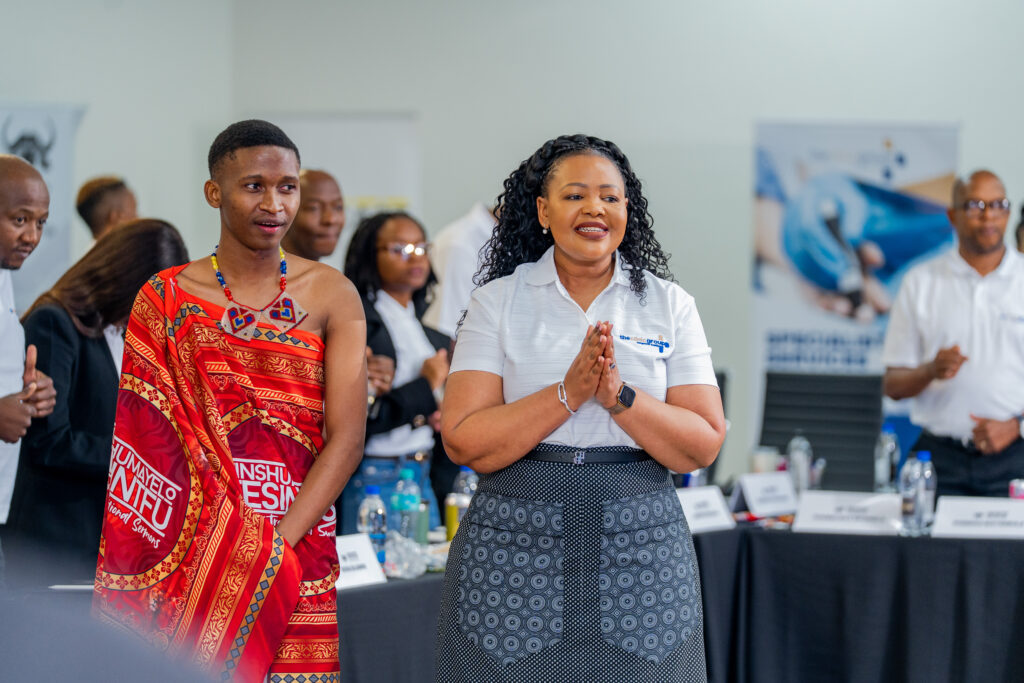 Founder and Director of Genesis Ekucaleni Media, Senator Pholile Shakantu with Digital Artist Nhlakanipho Ndzimandze.