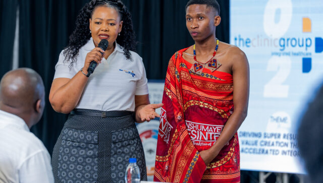 Founder and Director of Genesis Ekucaleni Media, Senator Pholile Shakantu with Digital Artist Nhlakanipho Ndzimandze.