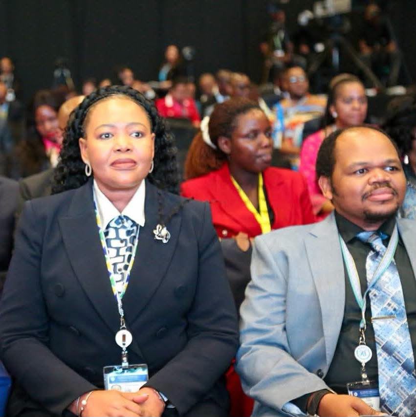 Honourable Senator Pholile Shakantu, Minister of Foreign Affairs and International Cooperation, with His Royal Highness Prince Sicalo, Principal Secretary in the Ministry of Defence